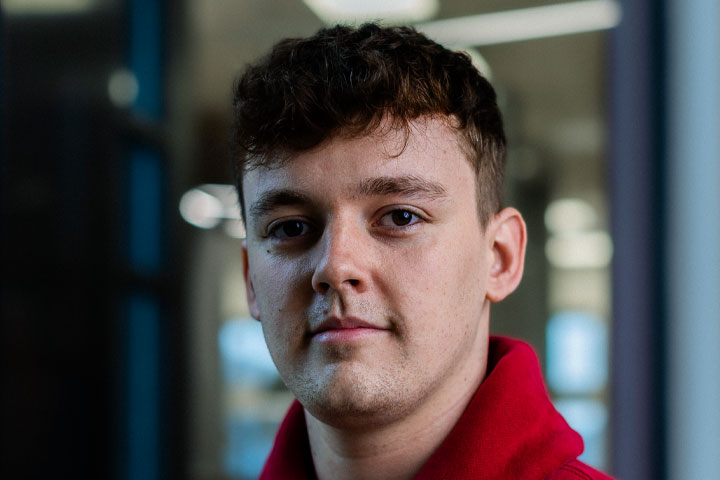 Joe, an undergraduate student in Management and Business Analytics in the Richmond building