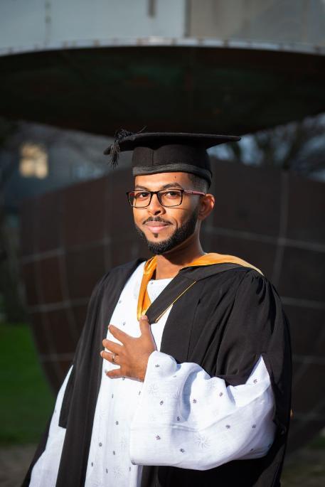 Ali Maysara, MSc Big Data Science and Technology, 2021 on graduation day.