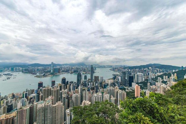 A view of Hong Kong city skyline.