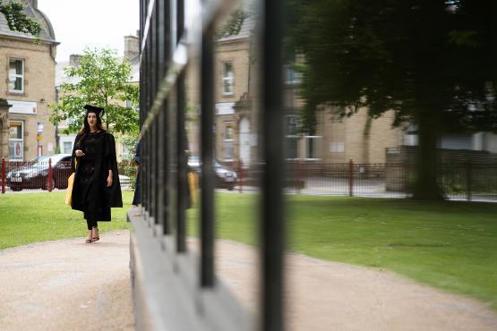 Girl in graduation gown 