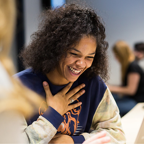 A smiling student