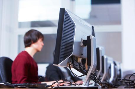 Student at a computer