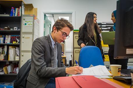 Student working in the Law Clinic