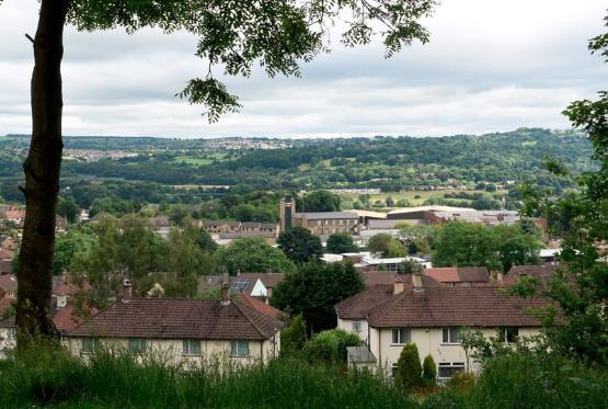 Picture showing houses looking over rooftops