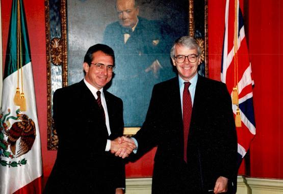 Ernestso Zedillo, former President of Mexico meeting John Major