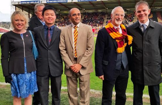 Prof David Sharpe with group at Valley Parade