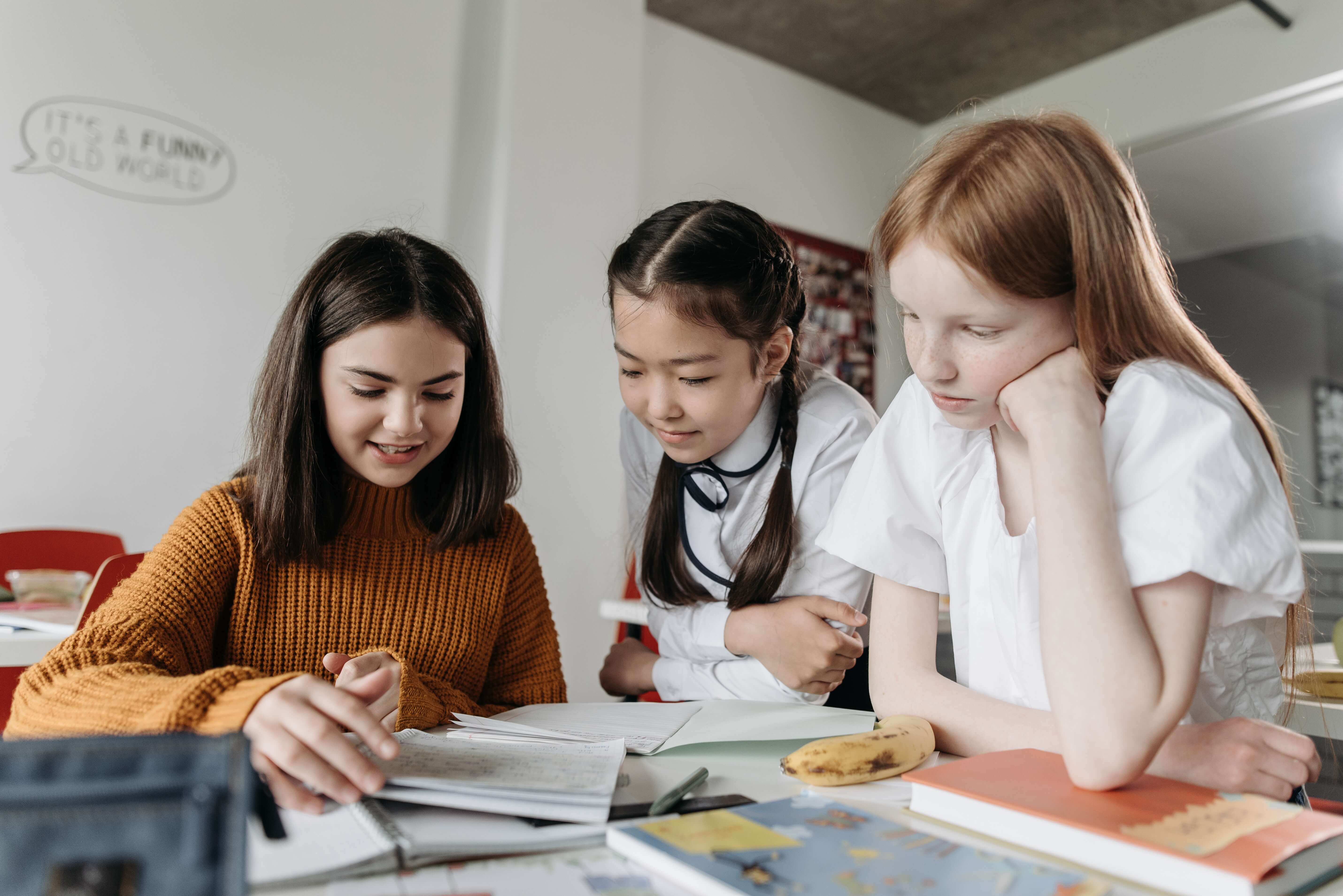 Generic pic of three female school pupils